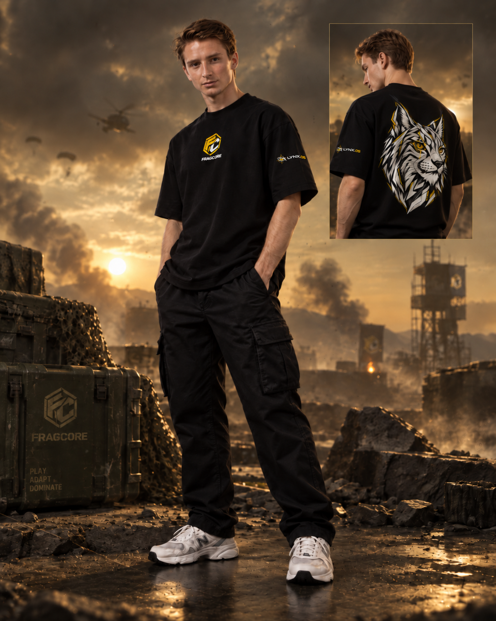 Playera Oversize FRAGCORE — LYNX LEGENDS